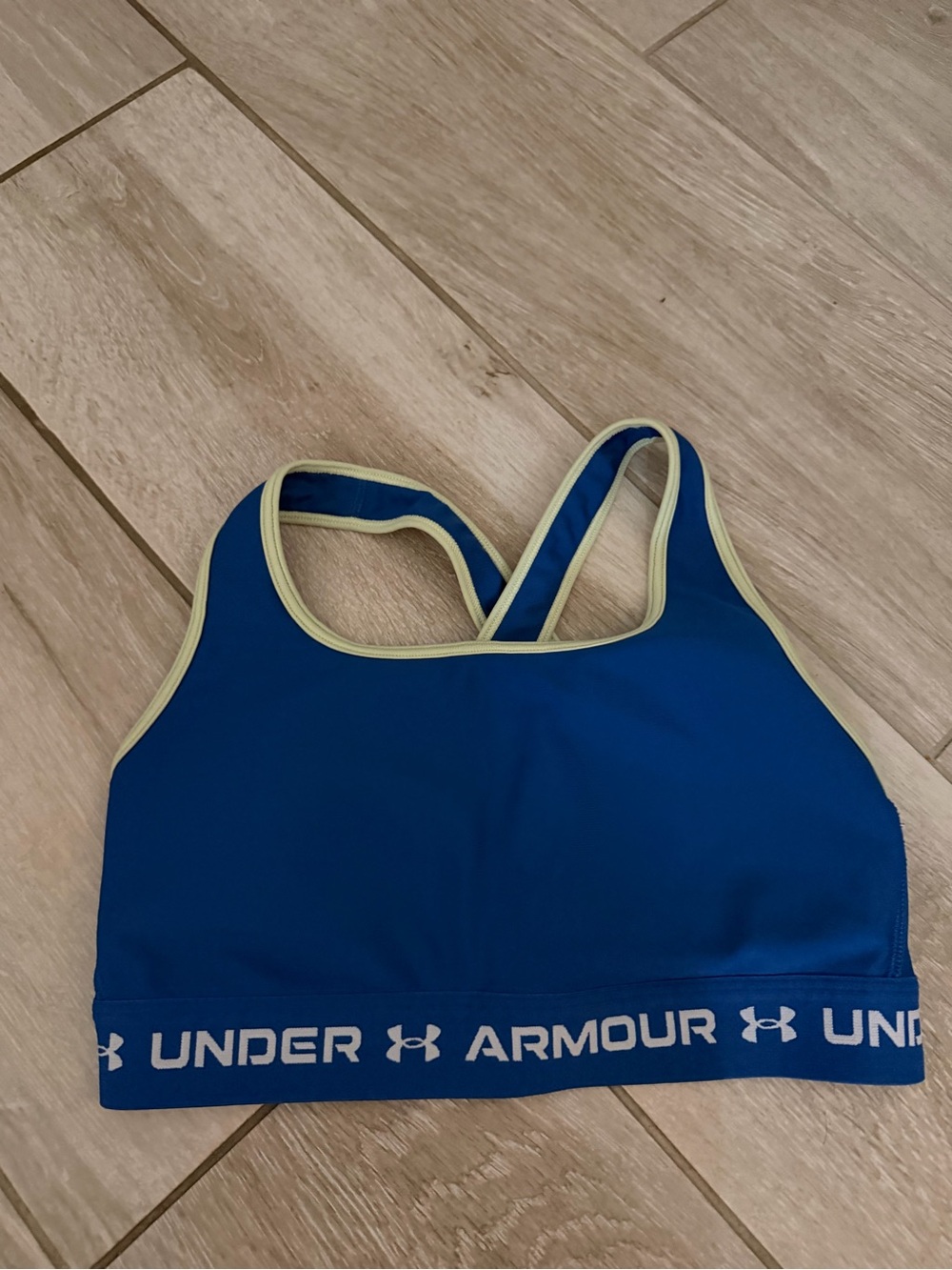 Under Armour Blue Sports Bra with Cream Trim